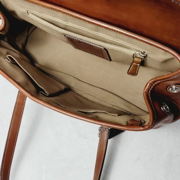 Coach '04 Hampton Hampton Leather  Small Brown Satchel - Picture 4 of 7